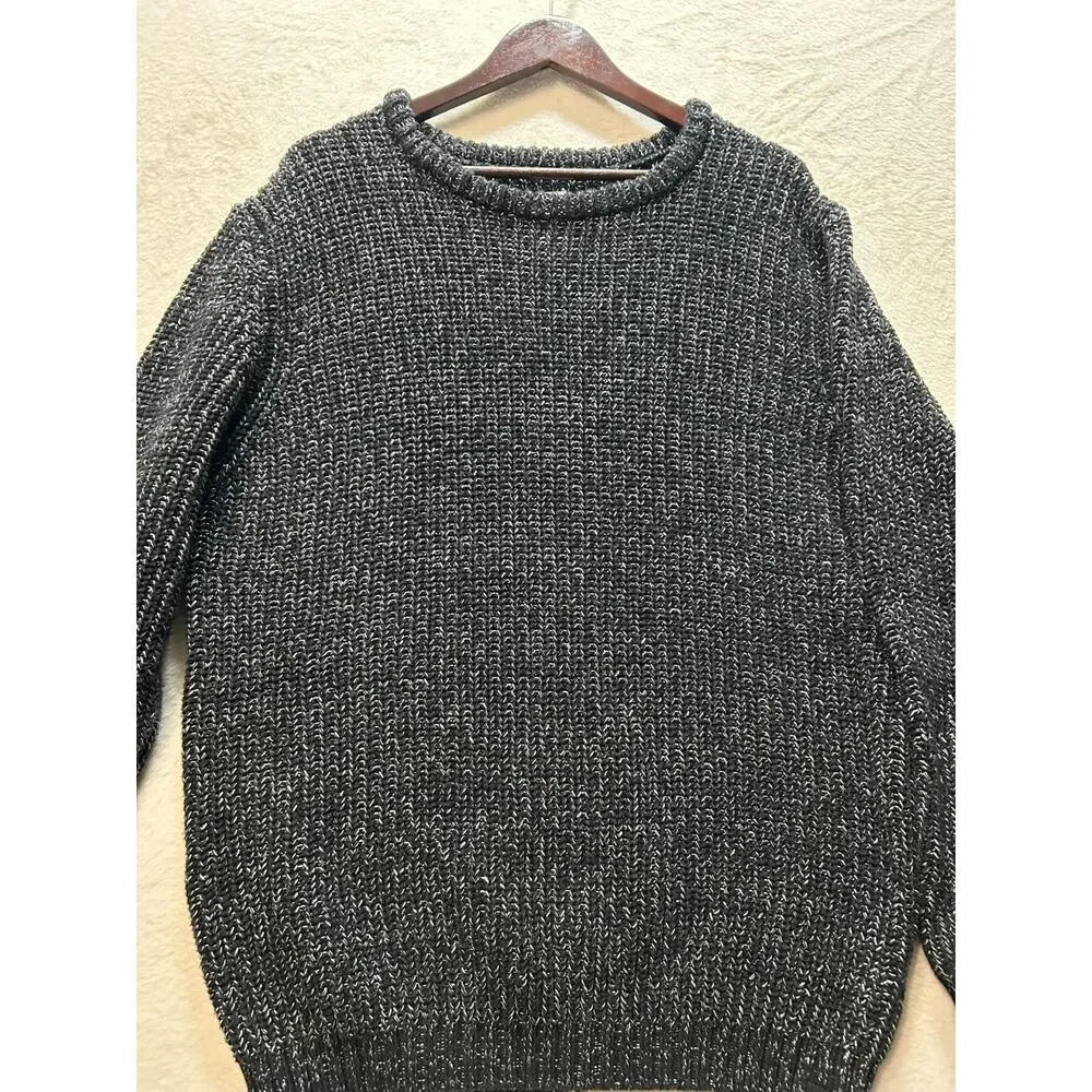 Vintage Rusty Sweater Mens XXL Black White Heavy Knit Crewneck Surf Skate